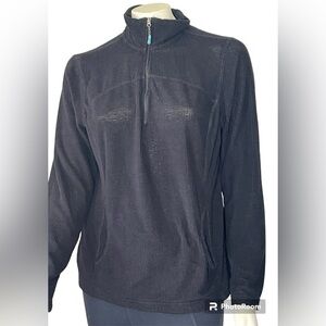 Tangerine 1/4 Zip Textured Black Squares Pullover Jacket Sz Large